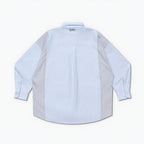 Gro Grocery x Needless Chinese Button Stripe Blue & Grey Shirt