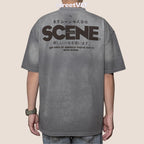 Gro Grocery X Scene Retro Logo Washed Faded Grey Tee