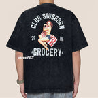Gro Grocery X Club Stubborn American Girl Graphic Boxy Washed Tee