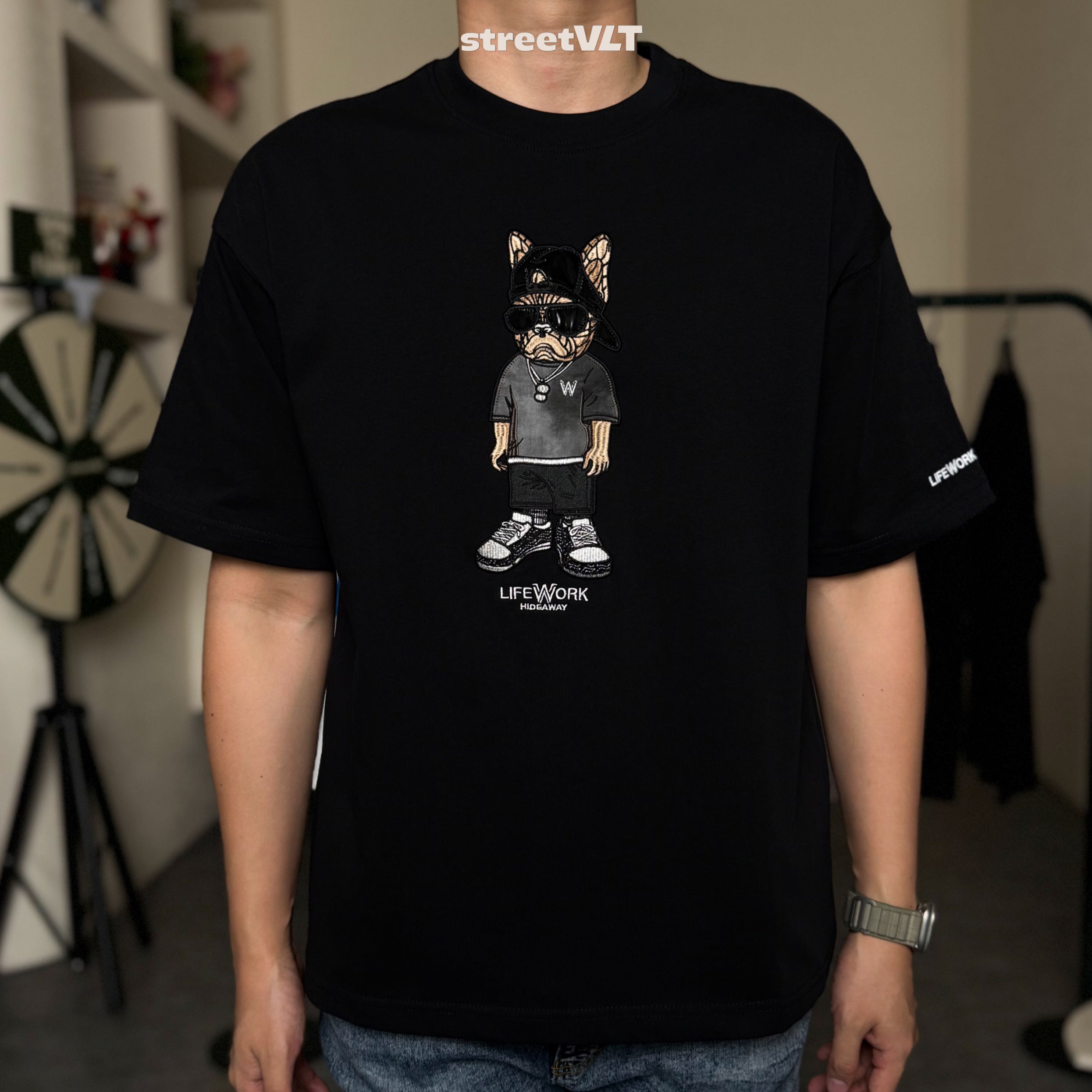 Life Work Korea Snap Hip Dog Tee