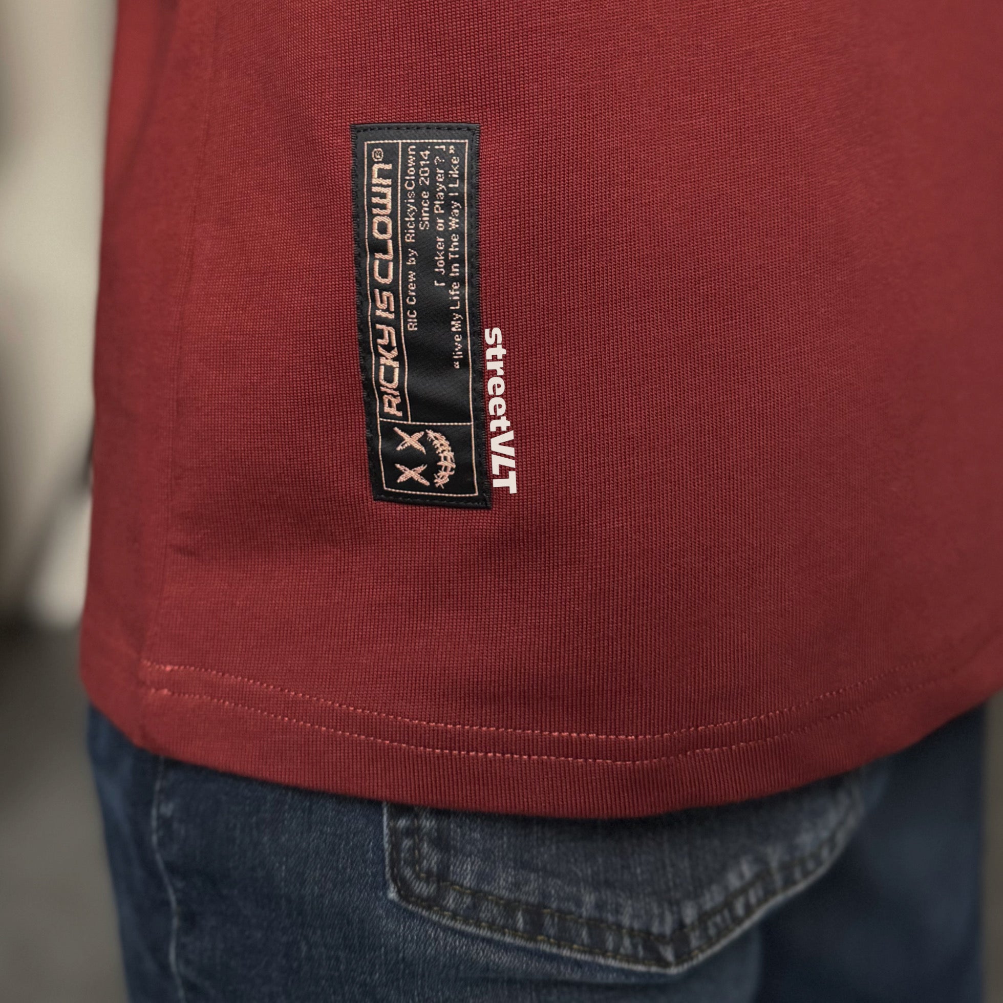 Ricky is Clown Basic Rip Simple Logo Embroidered Tee