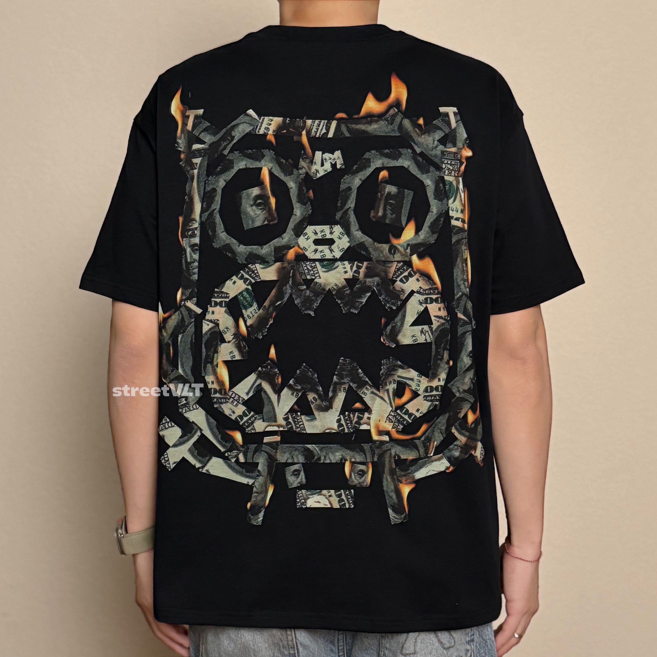 Calmmind Monster Burning Dollar Tee