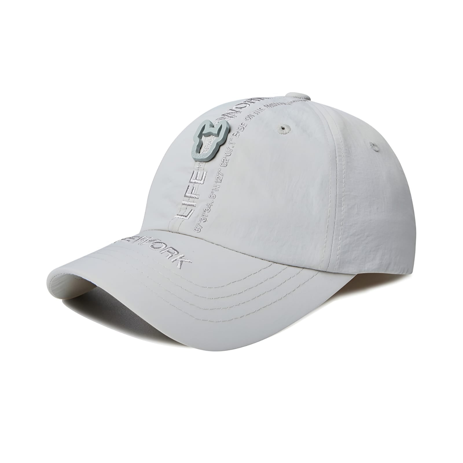 Life Work Korea Metal Washer Embroidered Light Grey Cap