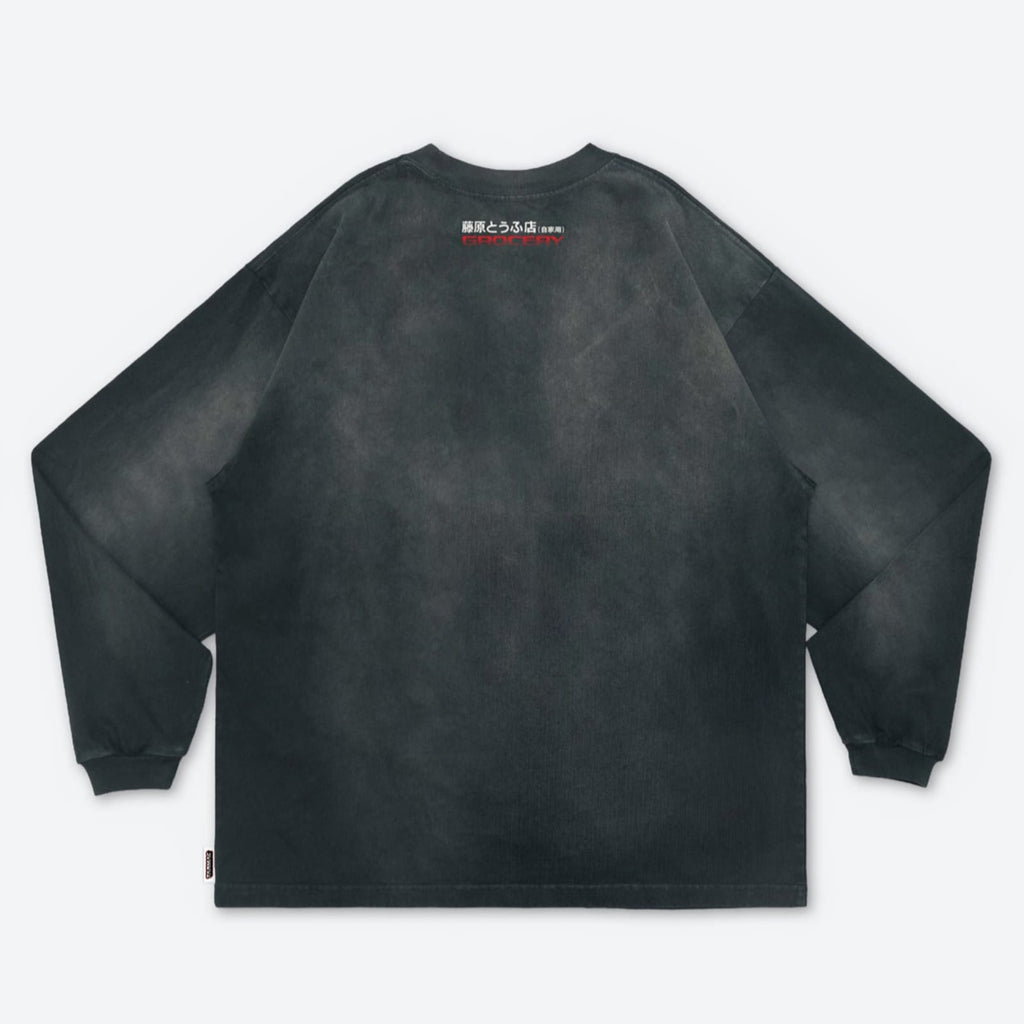 Gro Grocery Tarmac Initial D Fujiwara Tofu Shop AE86 Washed Long Top Tee