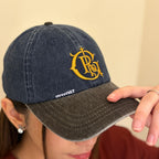 Gro Grocery Washed Two Tone College Logo Emberoidery Cap