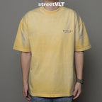 Gro Grocery X Scene Retro Logo Washed Faded Yellow Tee