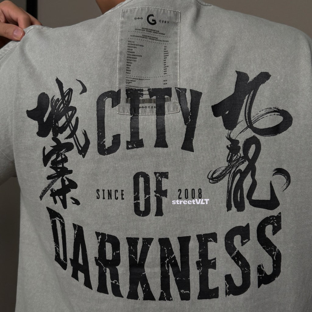 Gro Grocery x City of Darkness Washed Graphic Invoice Tee