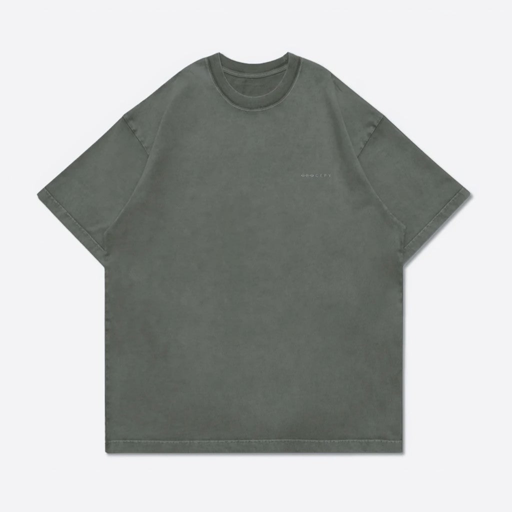 Gro Grocery Basic Washed Boxy Hunter Green Tee Original