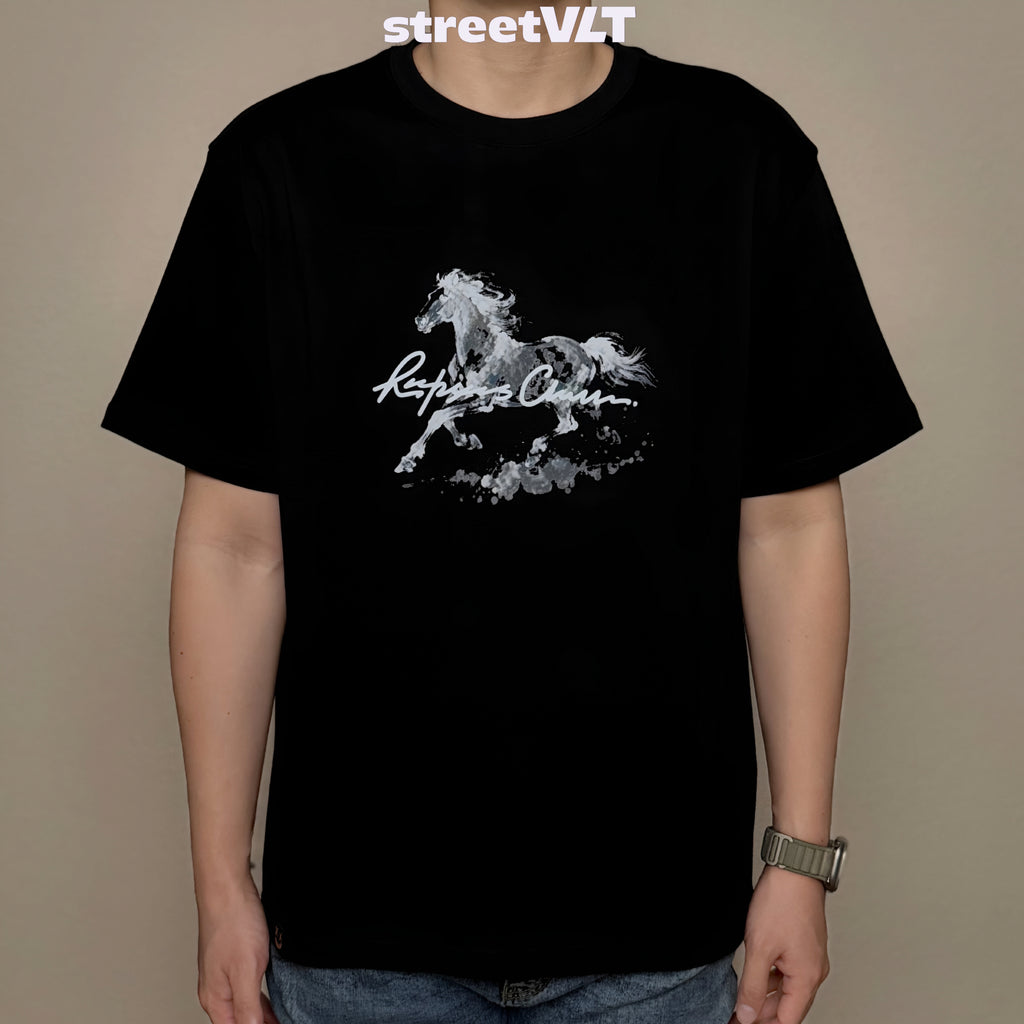 Ricky is Clown Ink Shadow Horse Flying Print Tee