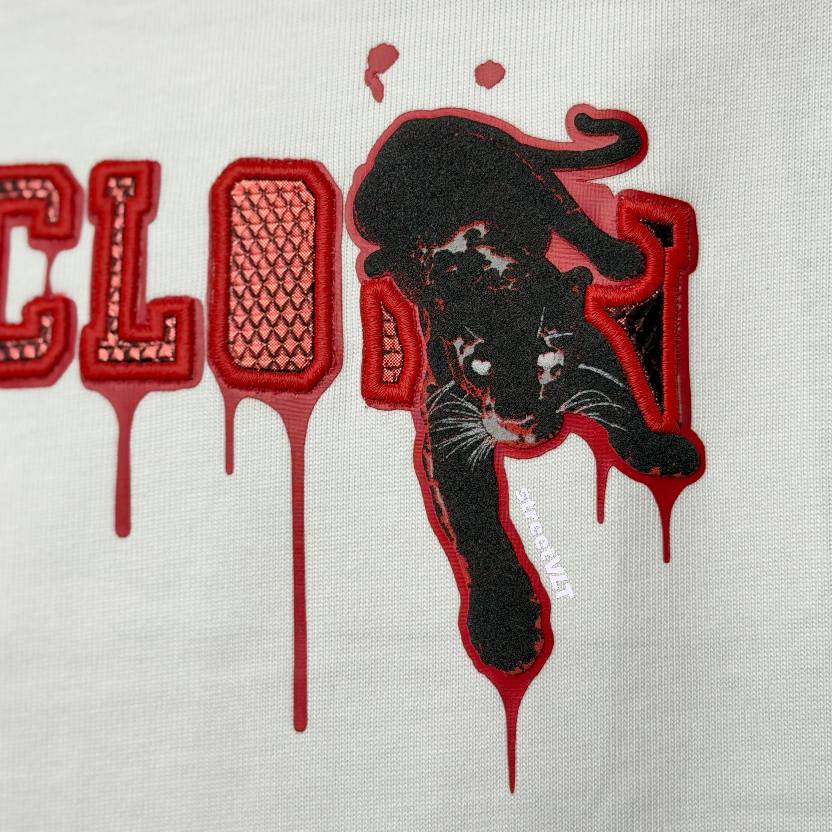 Ricky is Clown Bloody Black Panther Patch Embroidered Tee