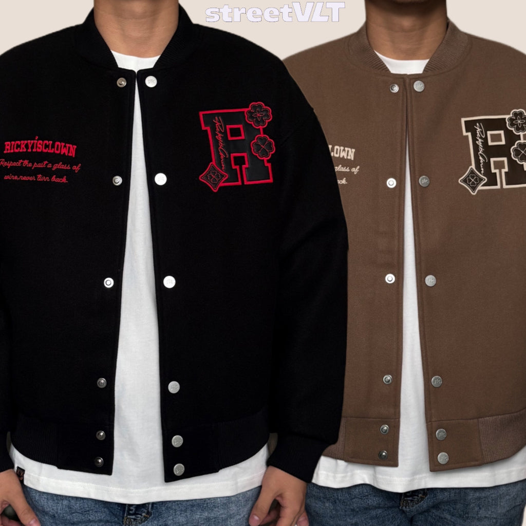 Ricky is Clown Leaf Clover Baseball Jacket