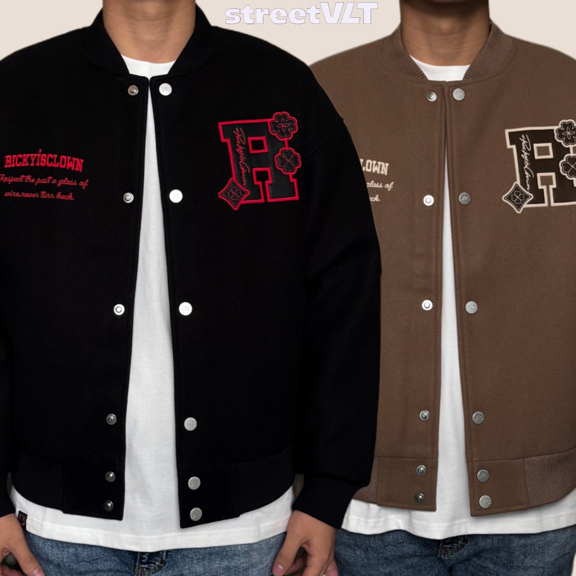 Ricky is Clown Leaf Clover Baseball Jacket