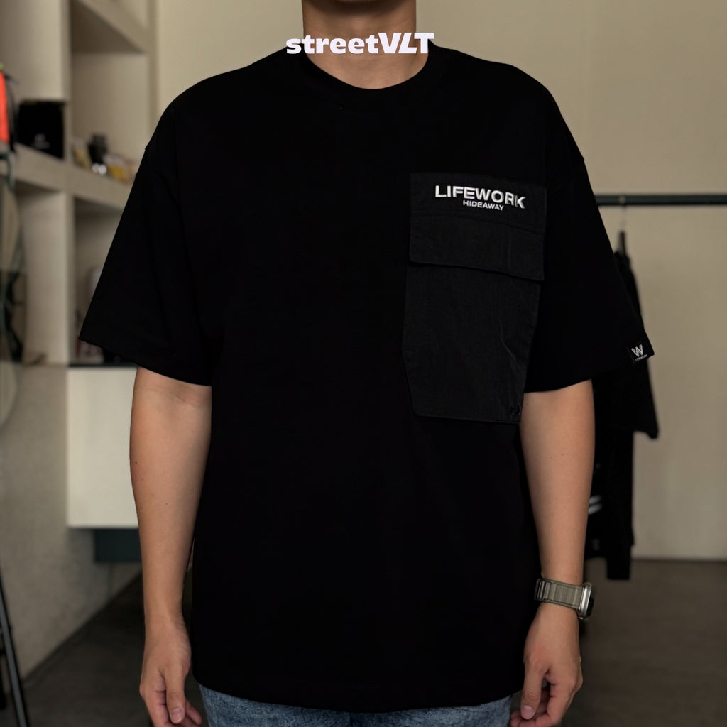 Life Work Korea Woven Pocket Embroidered Tee