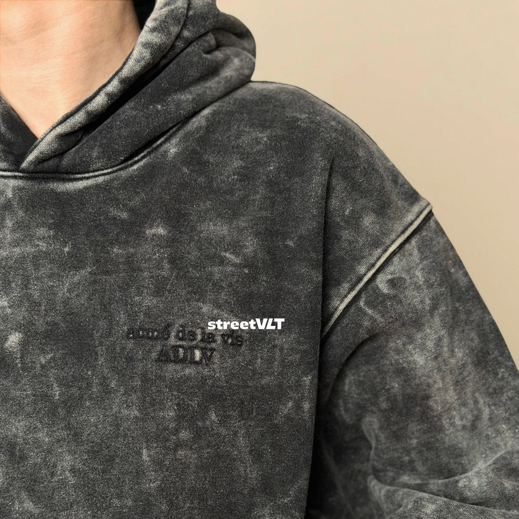 ADLV Border Line Basic Logo Washing Hoodie Acme De La Vie