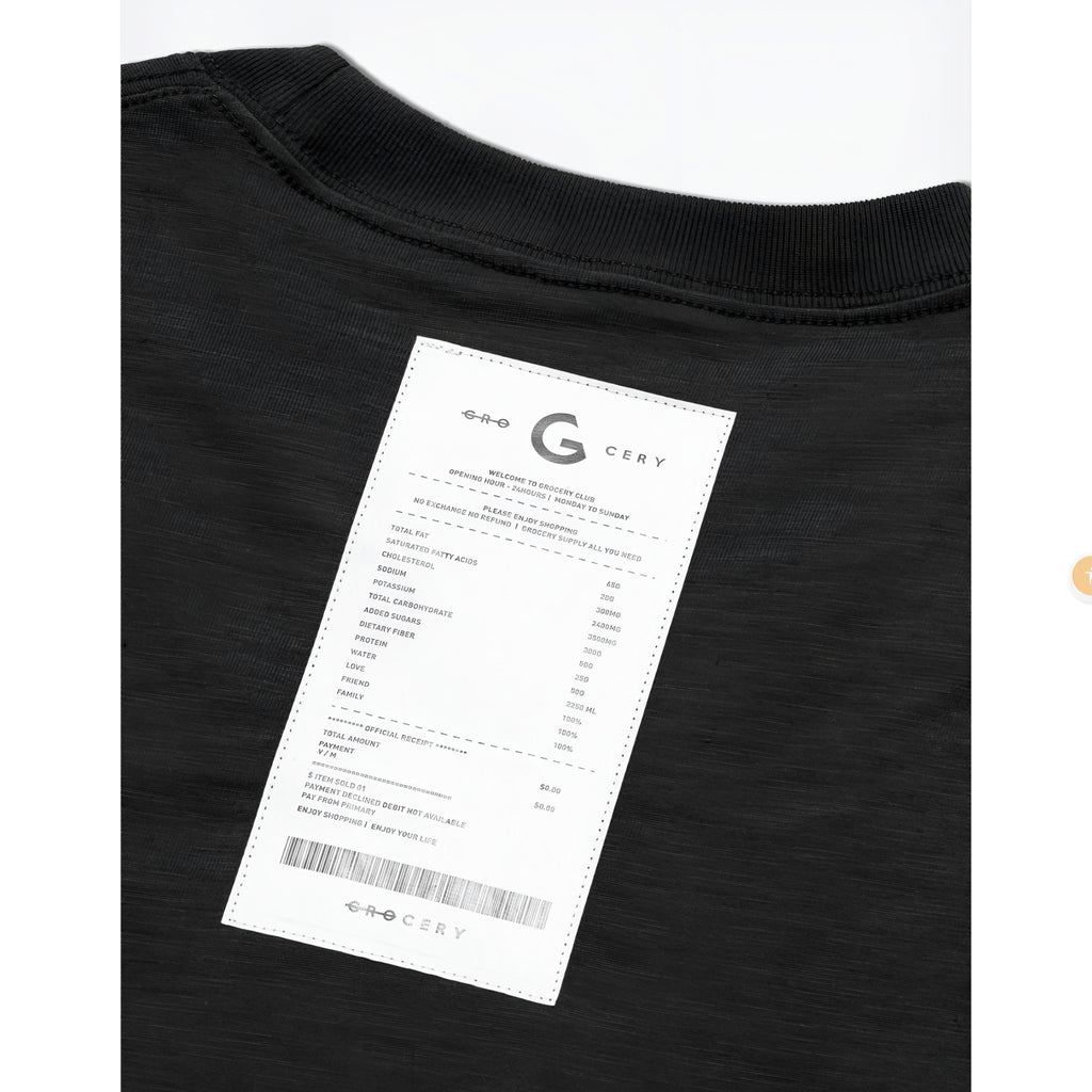 Gro Grocery 001 Invoice Black Tee