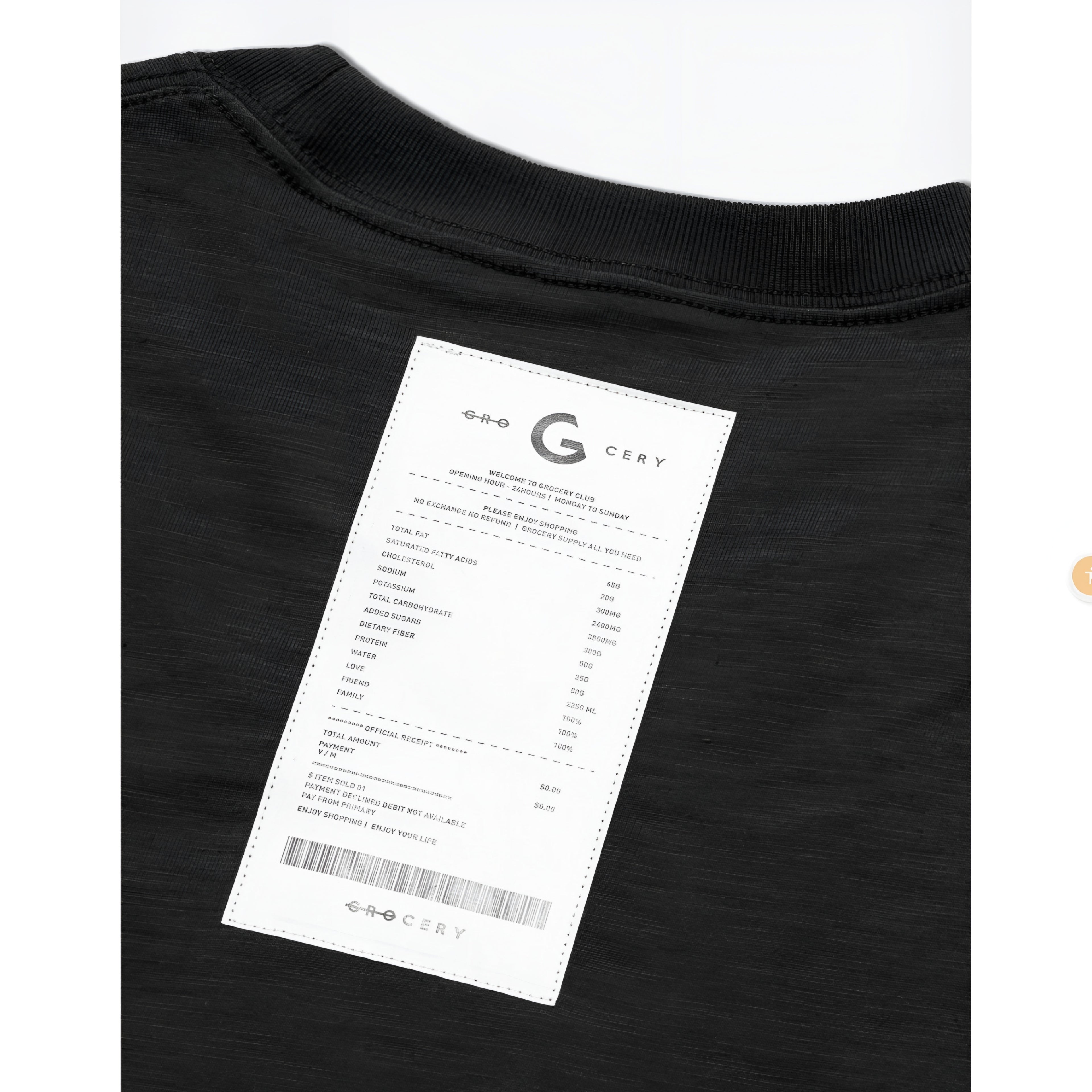 Gro Grocery 001 Invoice Black Tee