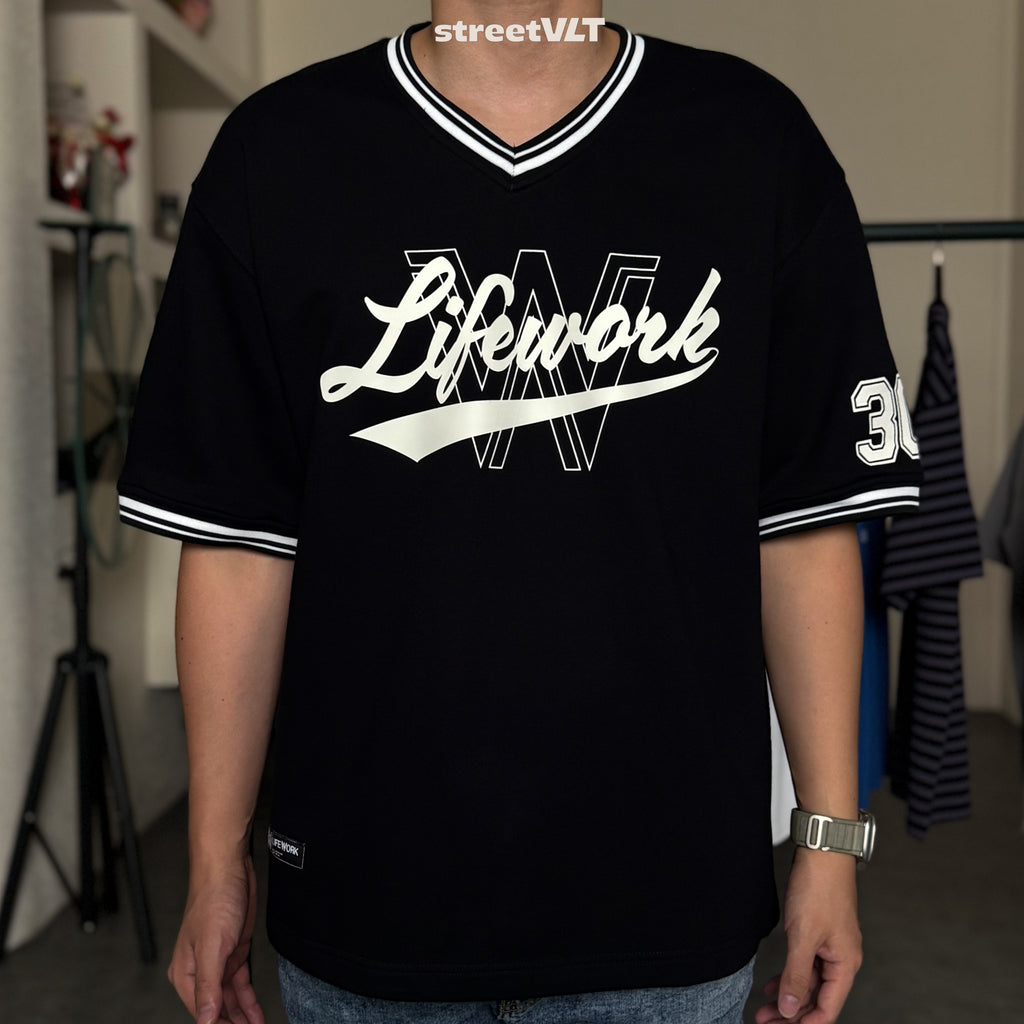 Life Work Korea Unit Numbering V-Neck Tee