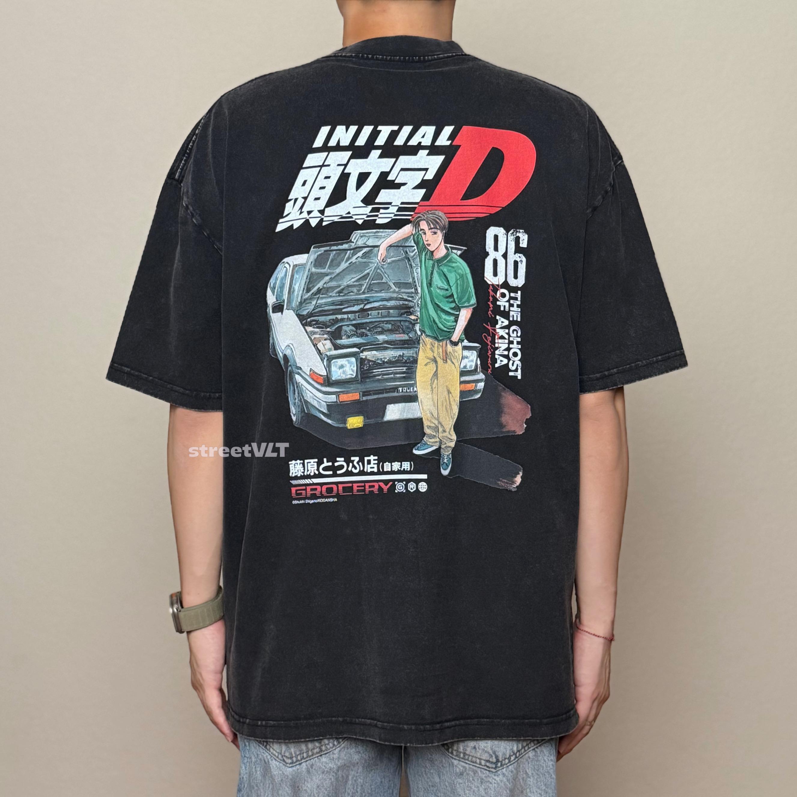 Gro Grocery Tarmac Initial D Takumi Fujiwara AE86 Washed Graphic Tee