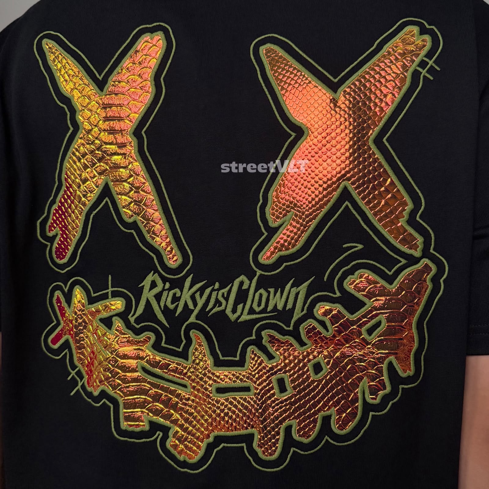 Ricky is Clown Gold Plated Crocodile Embroidered Tee