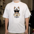 Life Work Korea Cross Arm Hipdog Embroidery Tee
