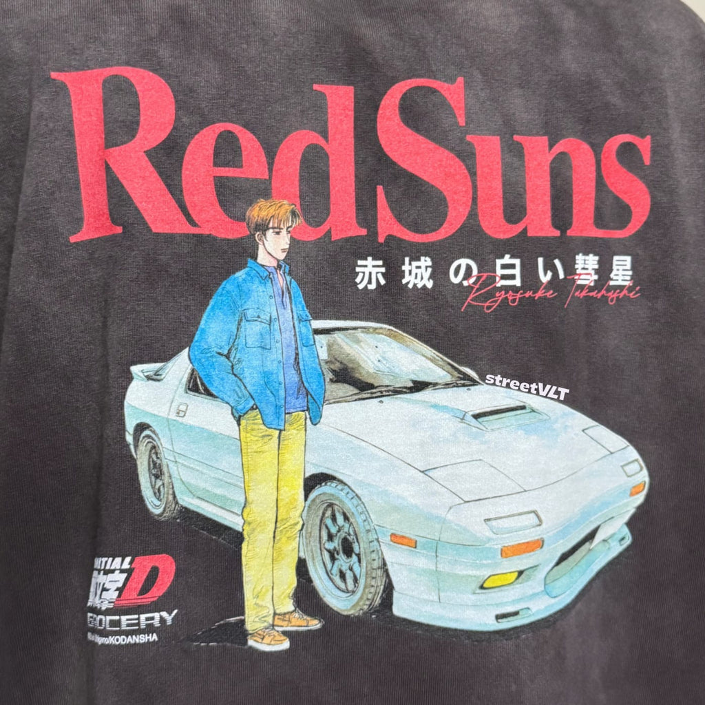 Gro Grocery Tarmac Initial D Ryosuke Takahashi RX-7 Washed Graphic Tee