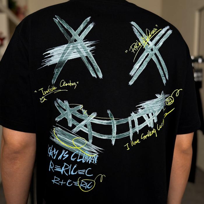 Ricky Is Clown Einstein Statue Emperor Black Tee