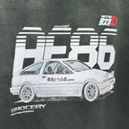 Gro Grocery Tarmac Initial D Fujiwara Tofu Shop AE86 Washed Long Top Tee