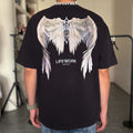 Life Work Korea Wing Print Garment Dyed Grey Tee