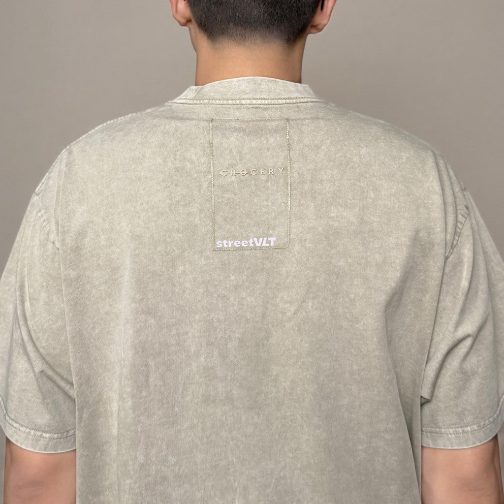 Gro Grocery Basic Washed Boxy Grey Olive Tee