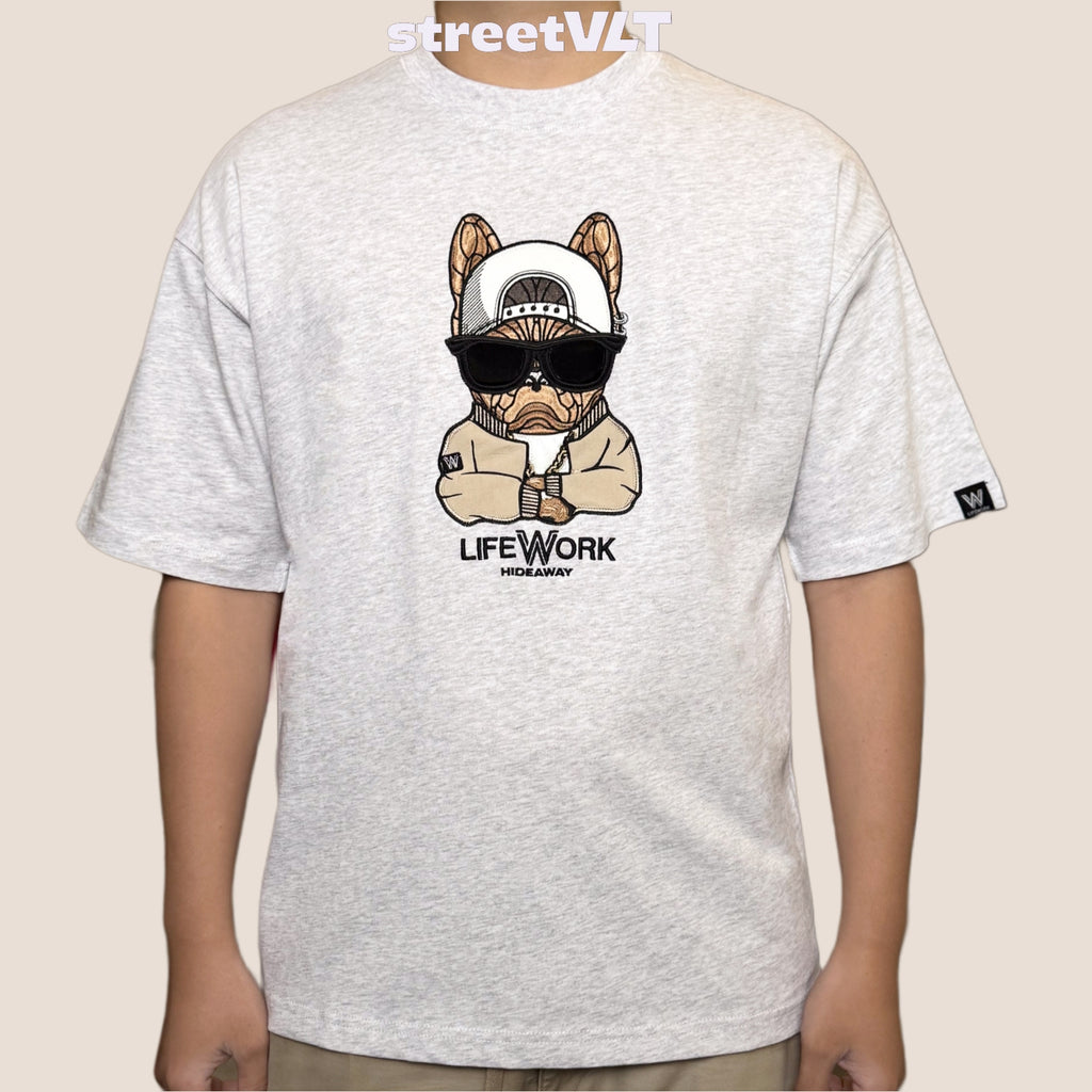 Life Work Korea Cross Arm Hipdog Embroidery Tee