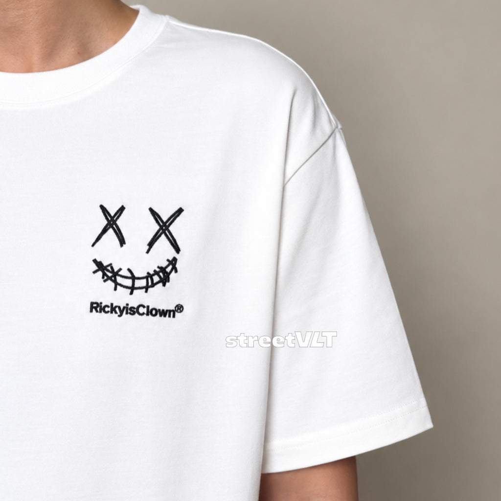RIC Ricky is Clown Black Mamba Diablo Snakeskin Embroidery White Tee