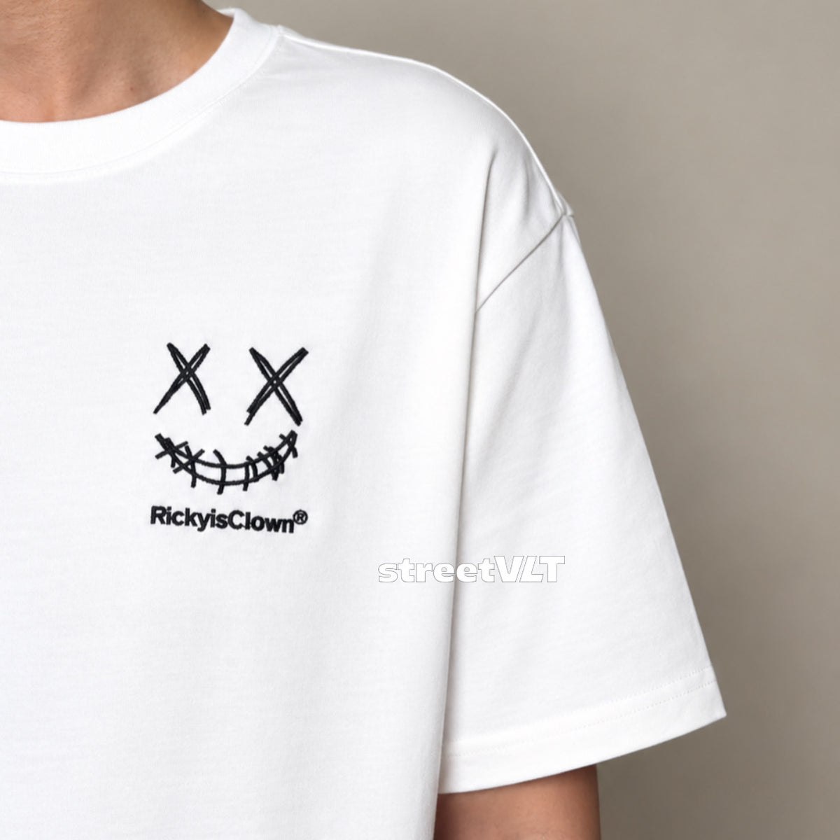 RIC Ricky is Clown Black Mamba Diablo Snakeskin Embroidery White Tee
