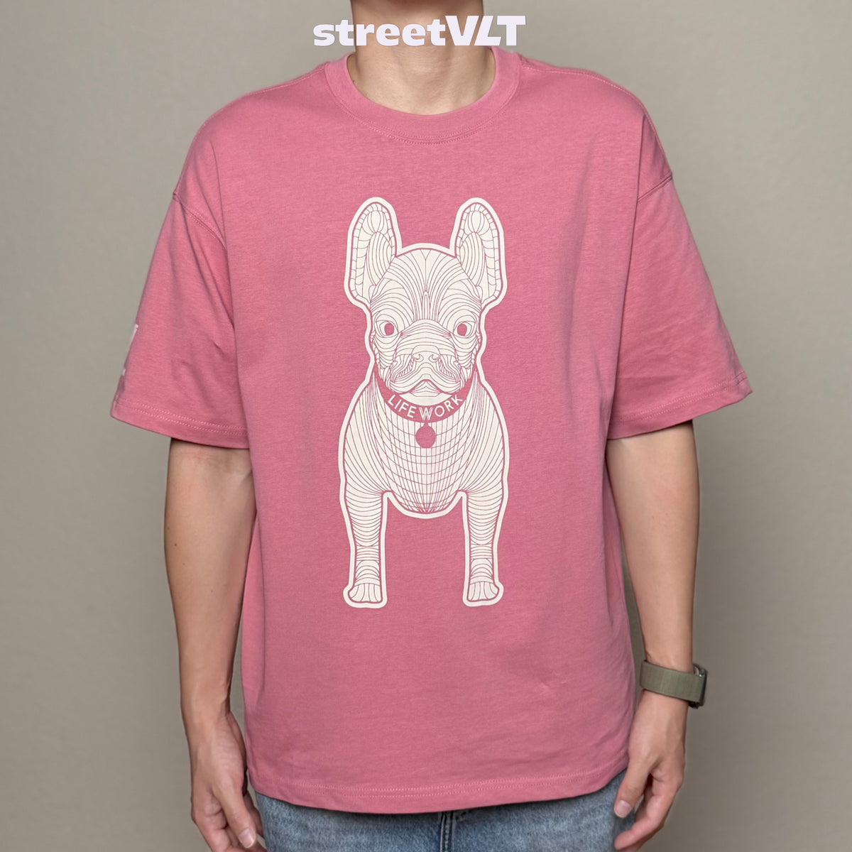 Life Work Korea Silket Big Radog Pink Tee Lifework Original