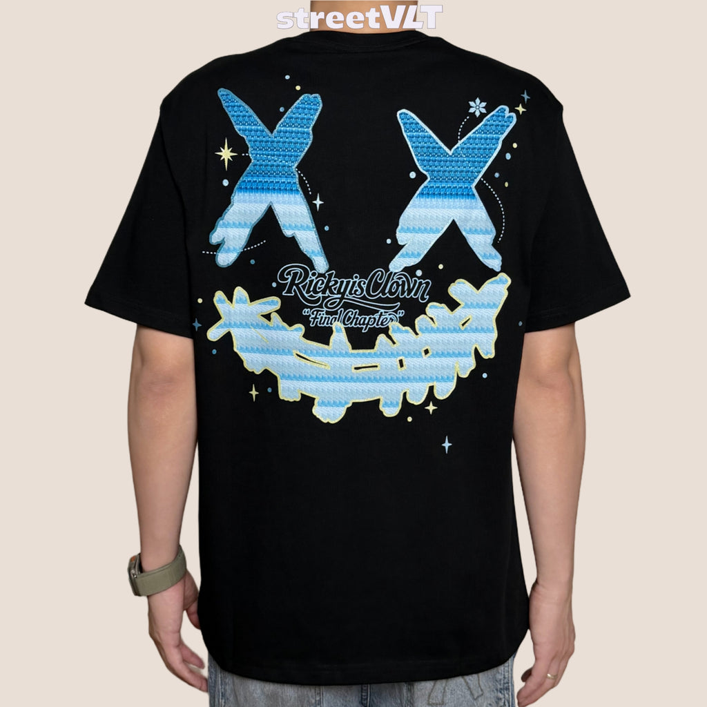 Ricky is Clown Blue Feather Floral Tear Tee