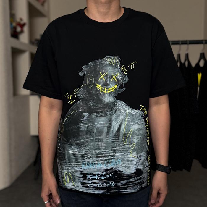 Ricky Is Clown Einstein Statue Emperor Black Tee