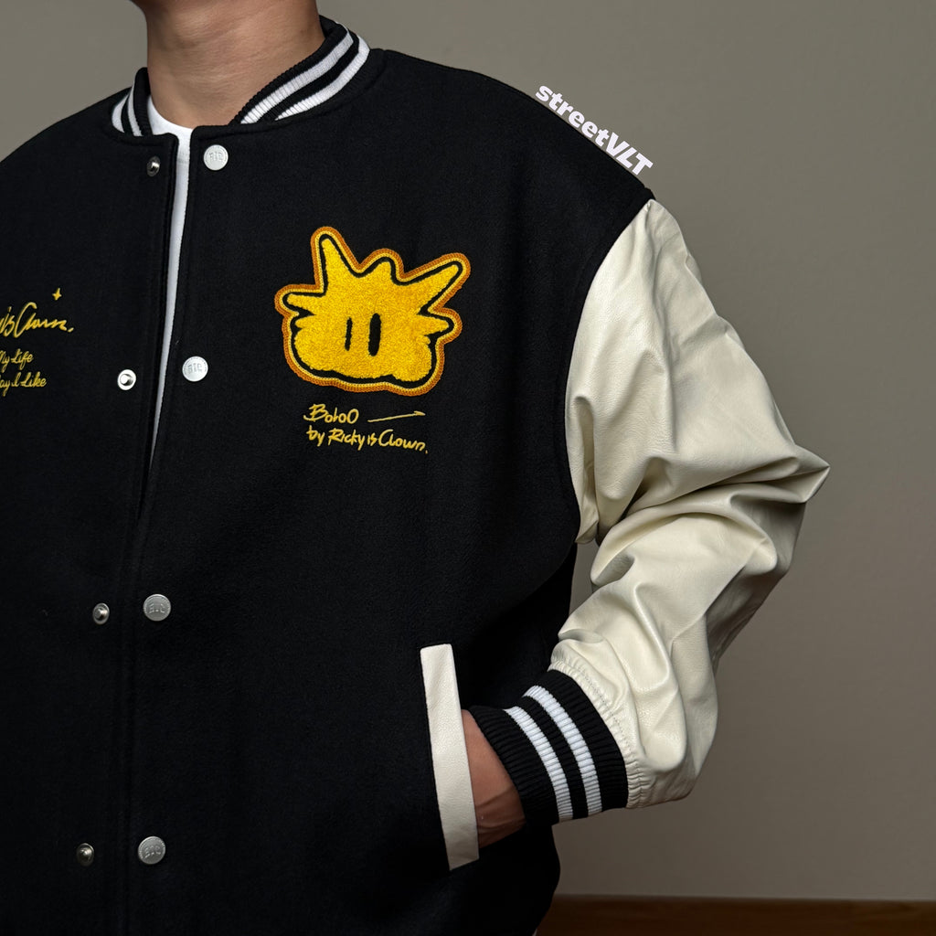 Ricky is Clown Pineapple Head Towel Baseball Varsity Jacket