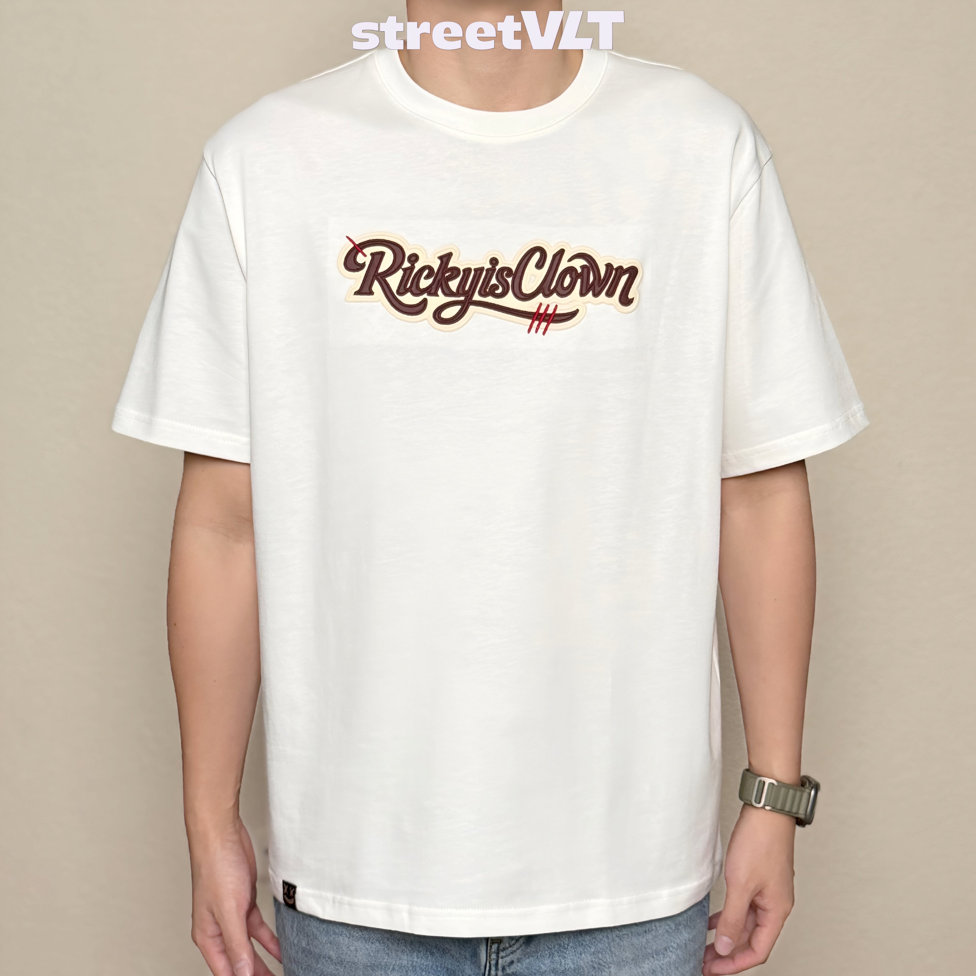 Ricky is Clown Overlapping Scarlet Tee