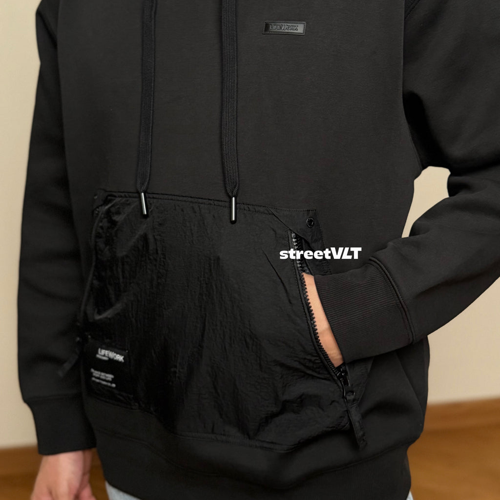 Life Work Korea Woven Pocket Hoodie