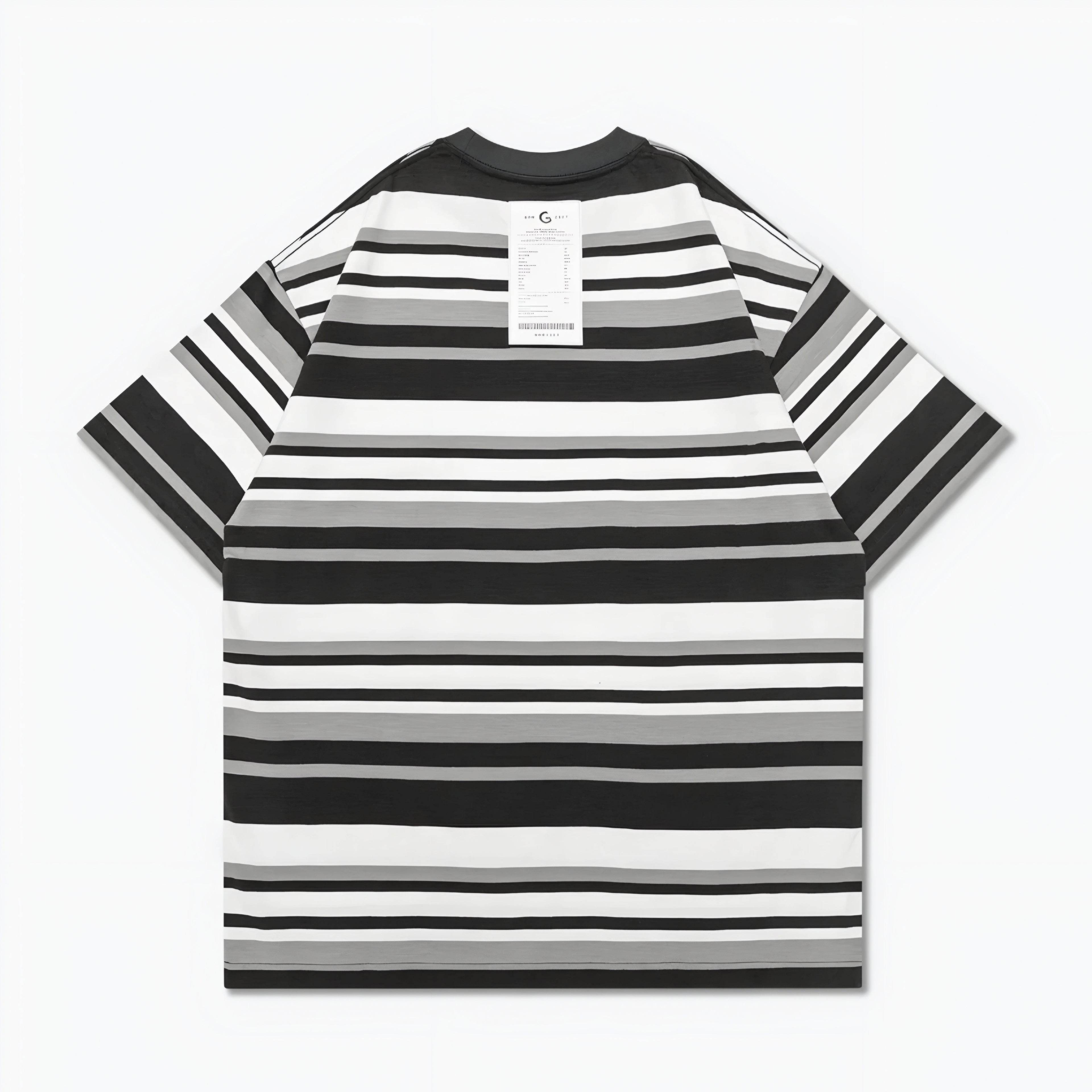 Gro Grocery 001 Invoice Stripe Multi Black Tee