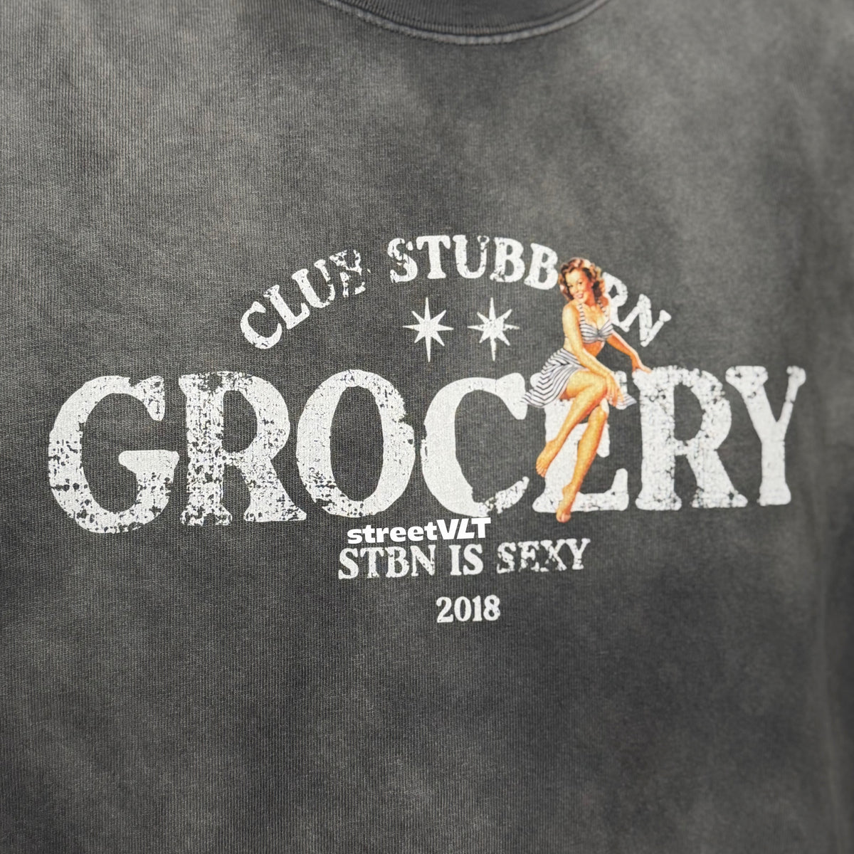 Gro Grocery X Club Stubborn Logo Boxy Washed Tee