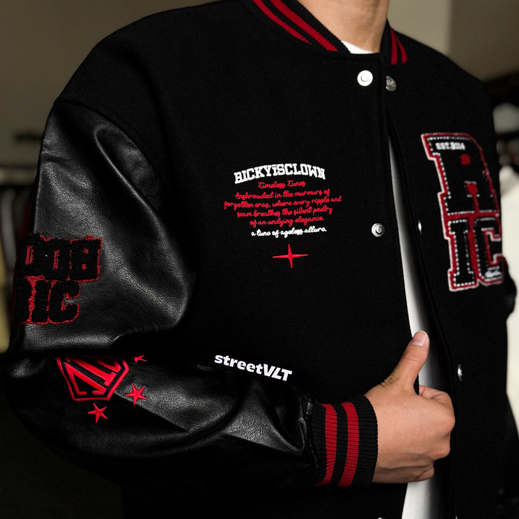 Ricky is Clown Richood Towel Embroidered Baseball Jacket