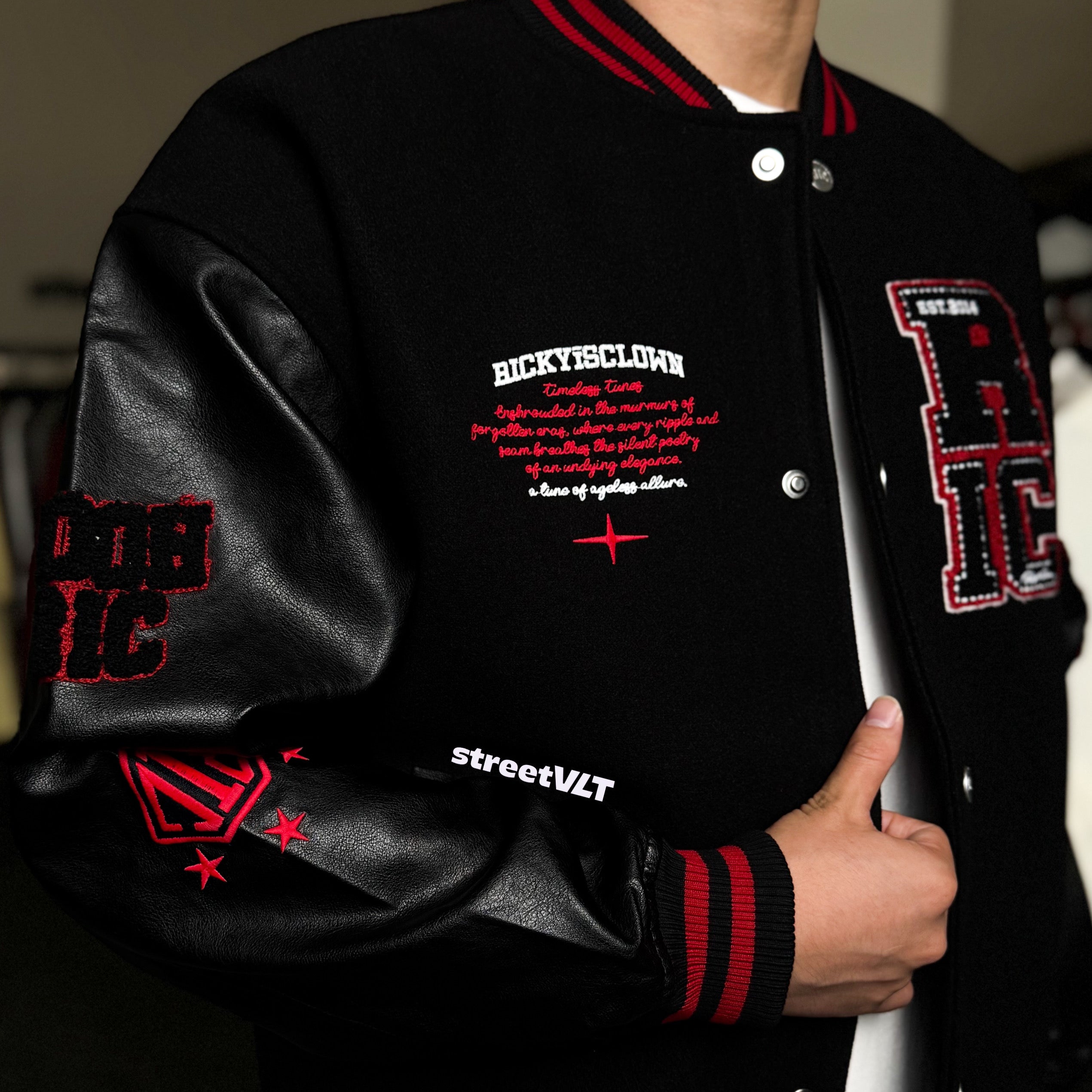 Ricky is Clown Richood Towel Embroidered Baseball Jacket