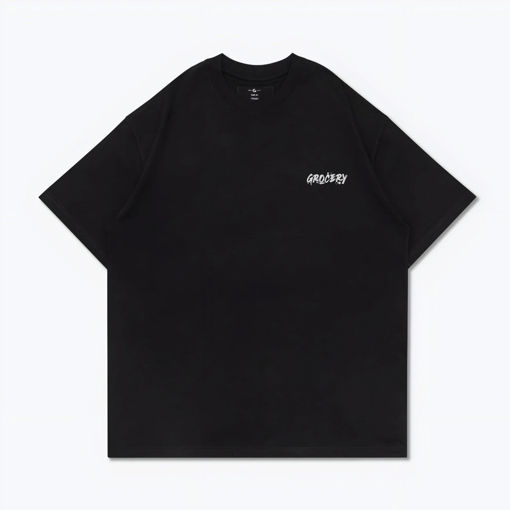 Gro Grocery Chinese Calligraphy Invoice Reflective Tee