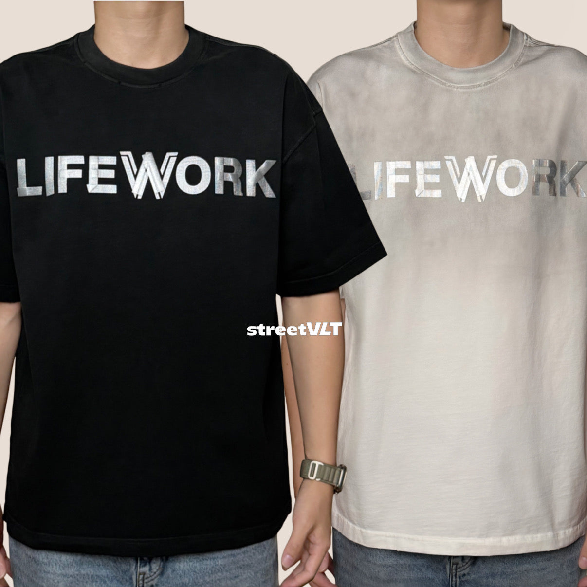 Life Work Korea Tape Graphic Vintage Tee