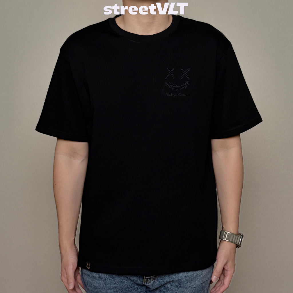 Ricky is Clown Black Mamba Diablo Snakeskin Embroidery Black Tee