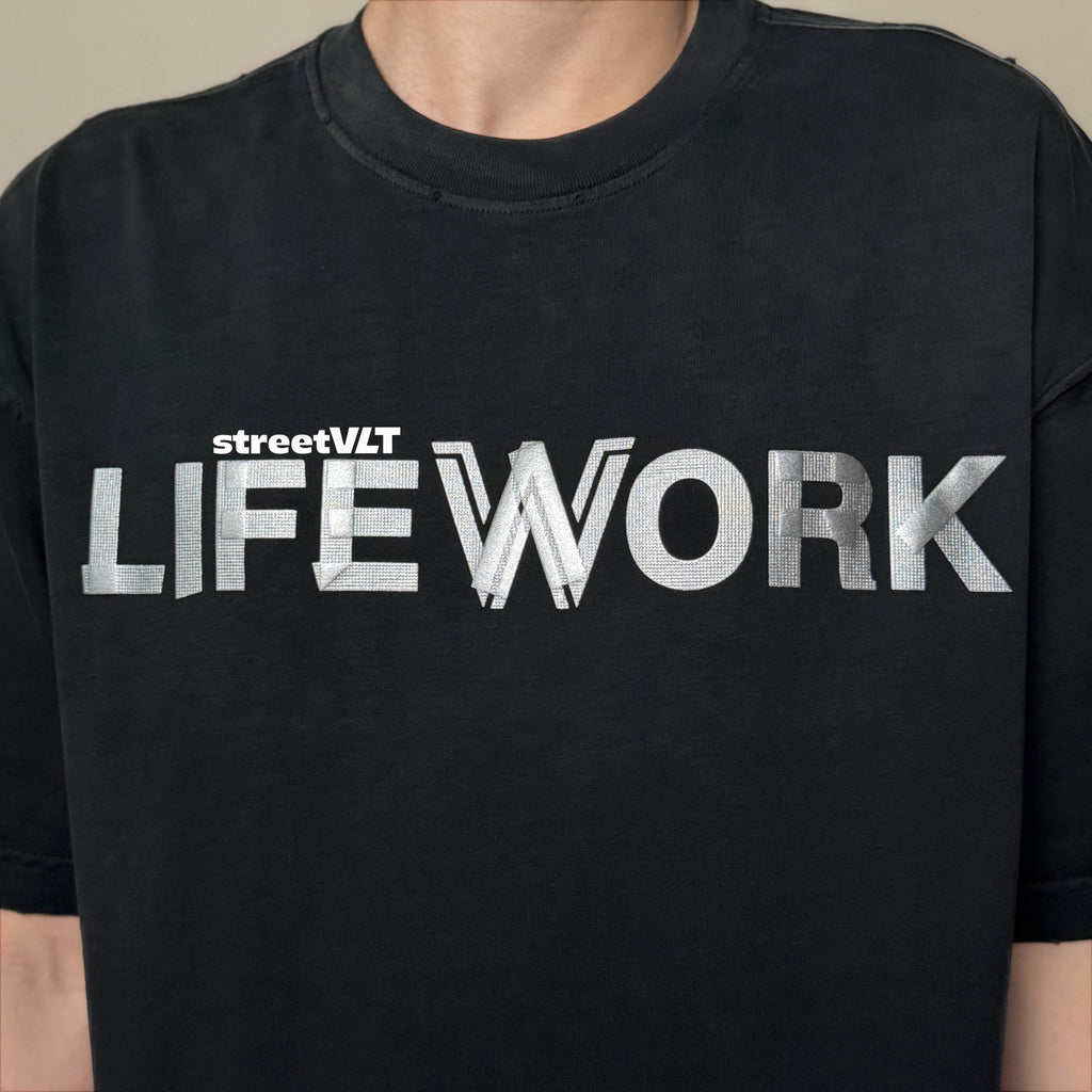 Life Work Korea Tape Graphic Vintage Tee