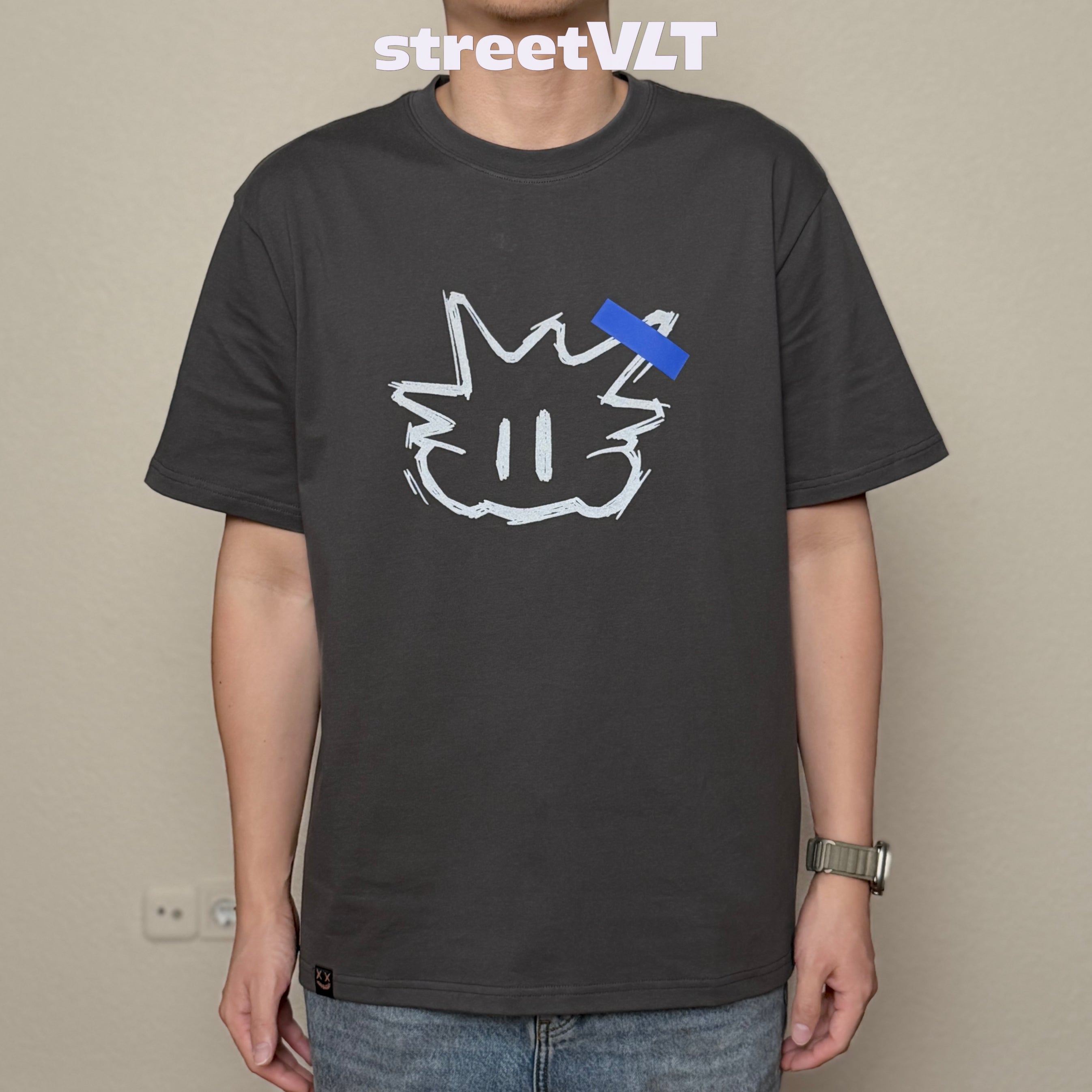 Ricky is Clown Photo Sticker Reflective Charcoal Grey Tee