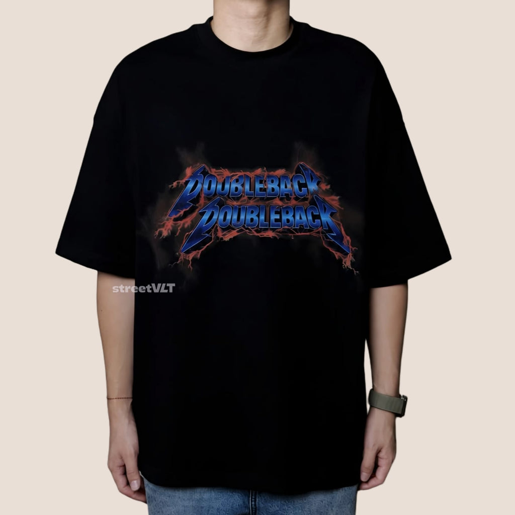 Doubleback Thunder Logo Oversized Black Tee