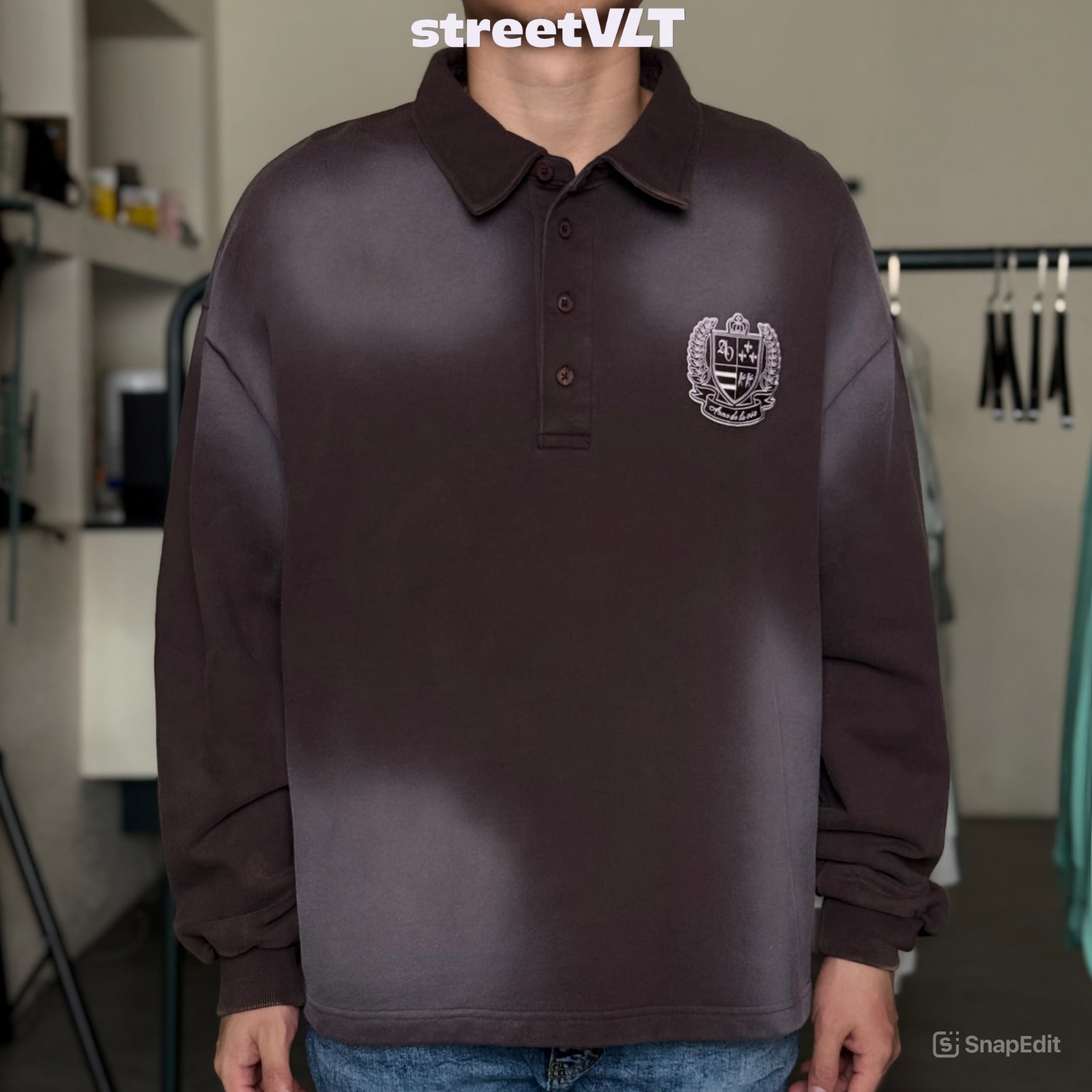 ADLV Washing Embro Rugby Sweatshirt