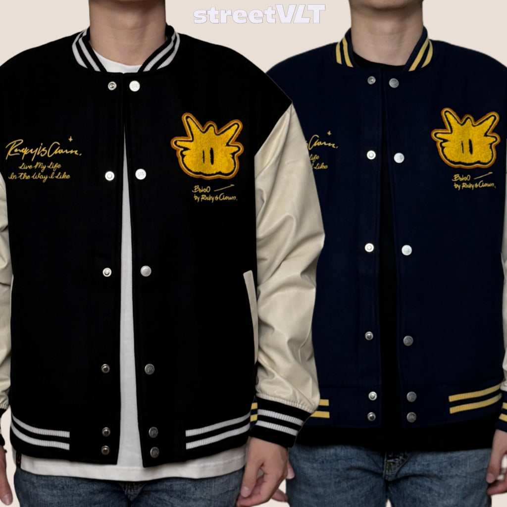 Ricky is Clown Pineapple Head Towel Baseball Varsity Jacket
